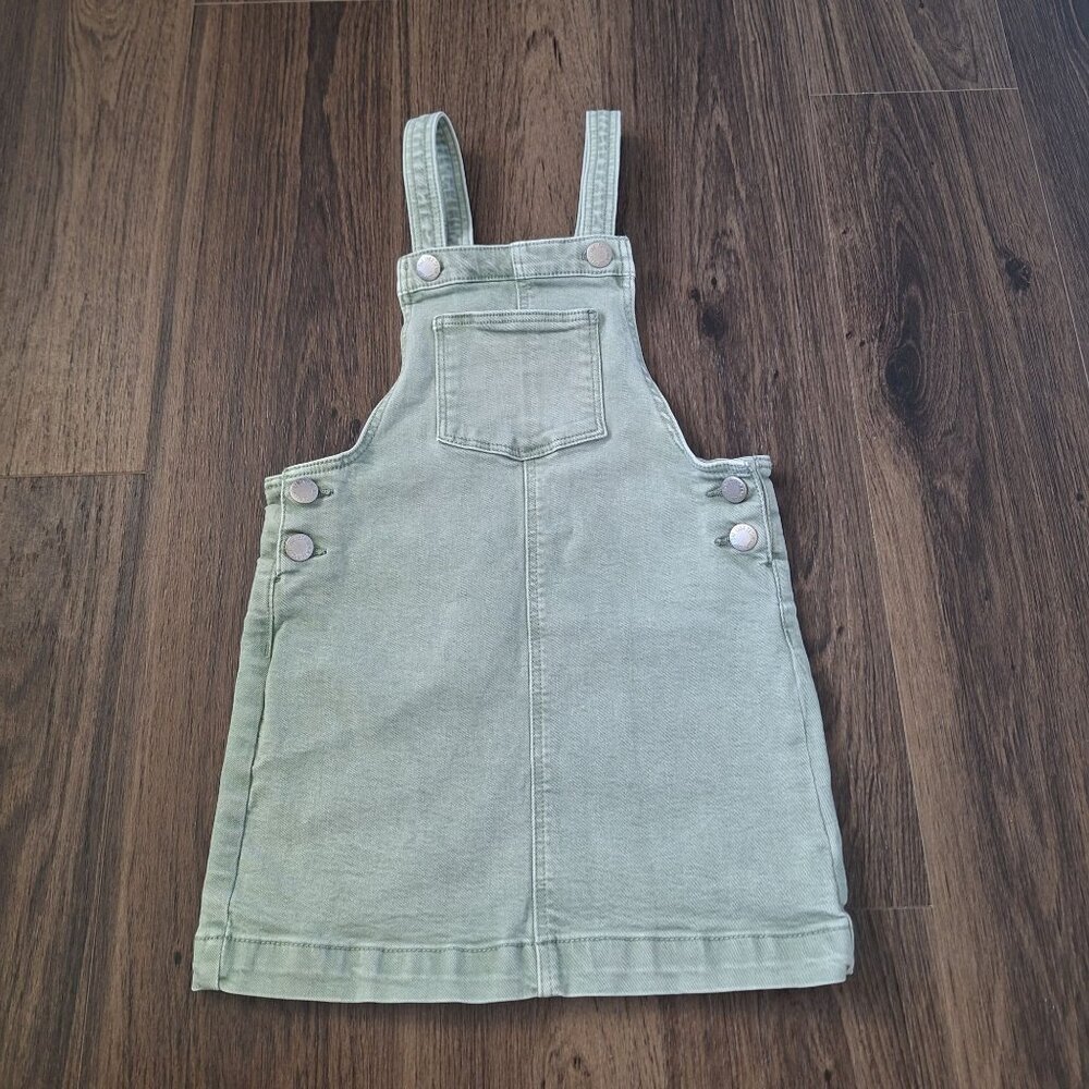 💙 Denim Company Girls Light Green Jeans Overall Dress Size 5T Streetwear Comfy